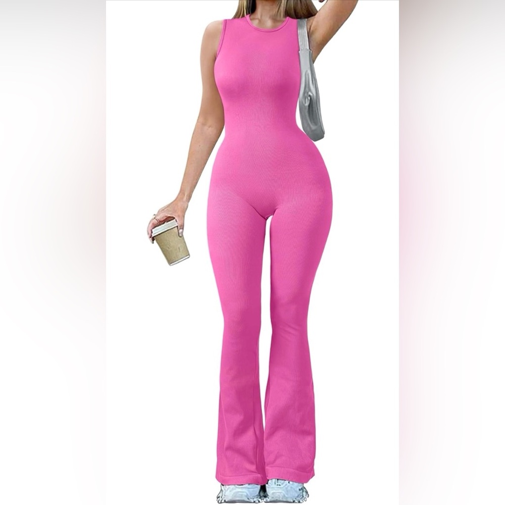 Hot Pink Sleeveless Jumpsuit